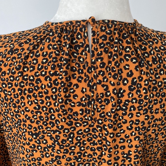 Who What Wear Leopard Balloon Long Sleeve Dress - Picture 7 of 8